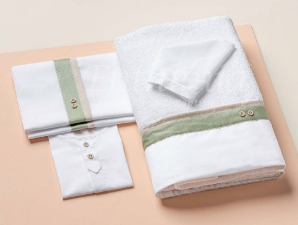 Boy Lathopana - Majestic Mint and Buttons - Organic Cotton